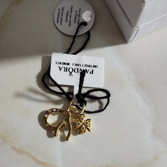 Pandora Lucky Clover, Wishbone & Horseshoe Dangle Charm - Picture 7 of 8